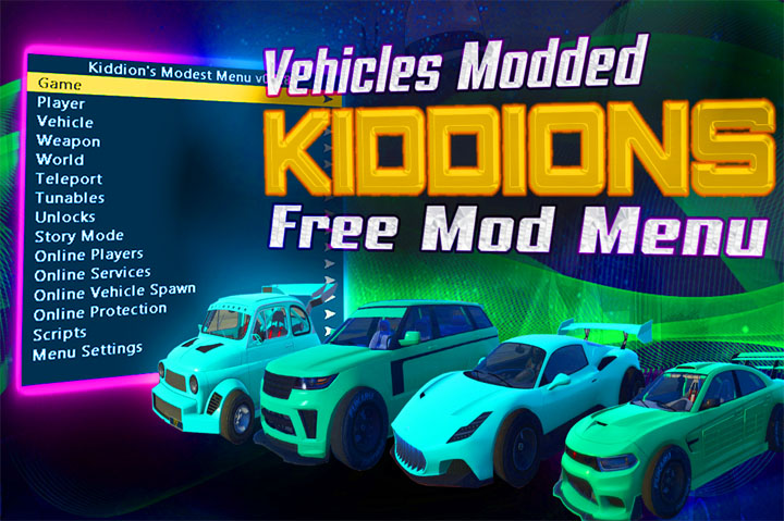 Mod Menu Kiddions Vehicles pack modded GTA 5 Online 1.66